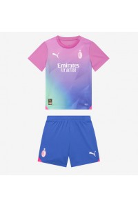 Fotbalové Dres AC Milan Dětské Třetí Oblečení 2023-24 Krátký Rukáv (+ trenýrky)